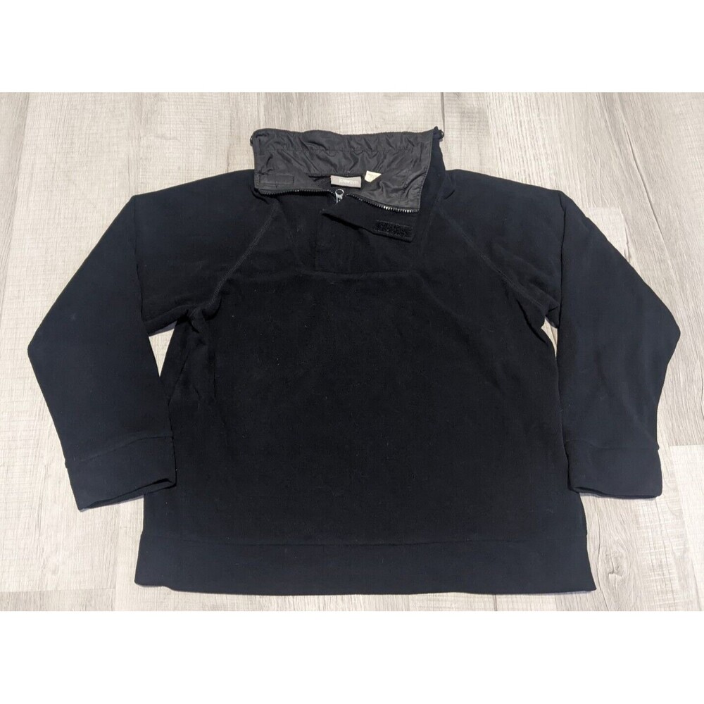 Men's J Crew Gym Fleece Pullover 1/4 Zip Black Sz L Jacket